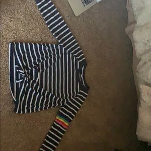 Blue and white striped sweater